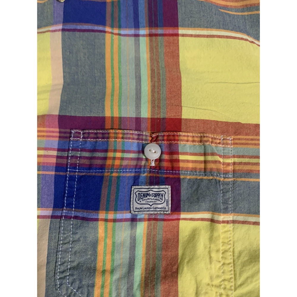 Denim & Supply Ralph Lauren Men's Multicolor Plaid Short Sleeve Shirt Size XL - Picture 2 of 7